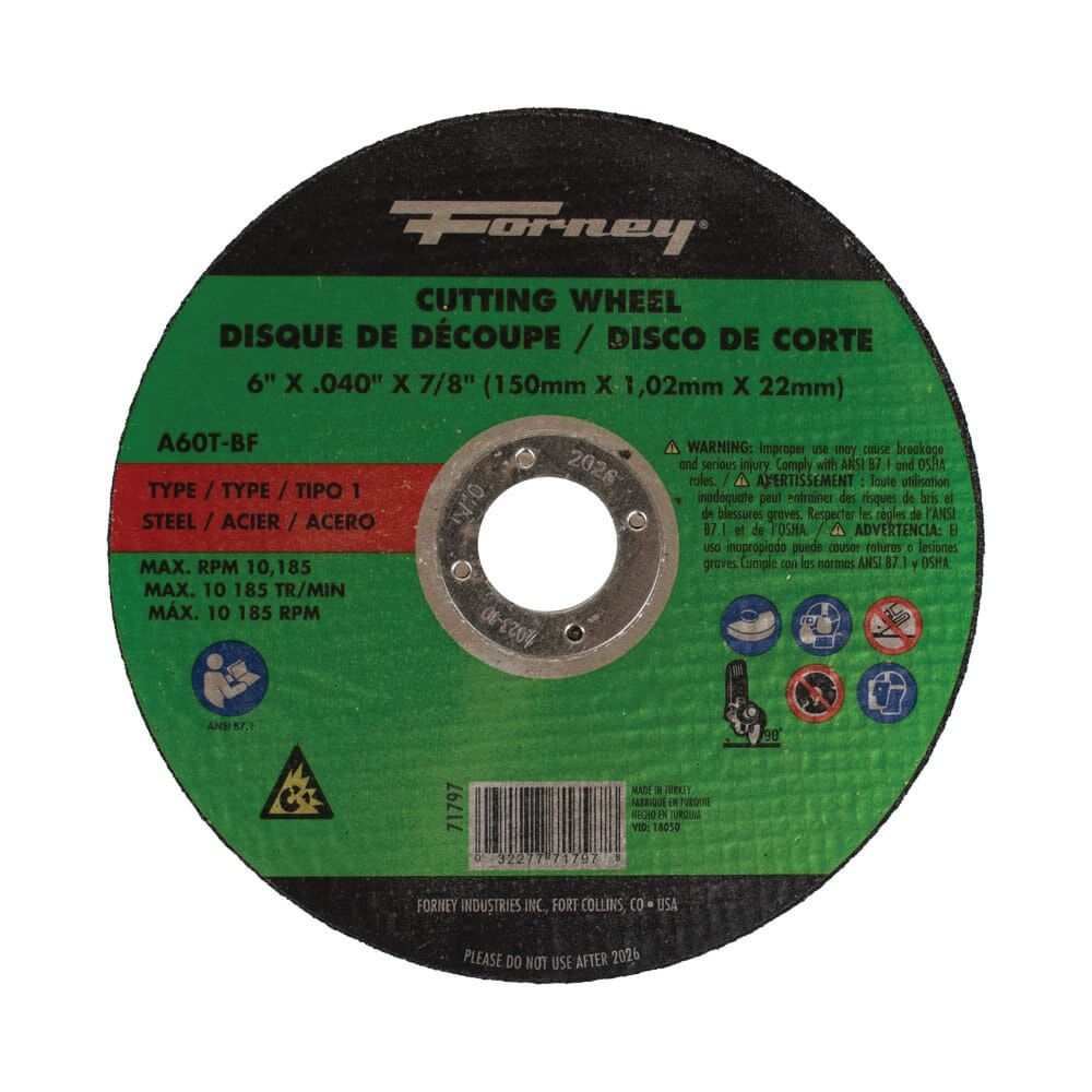 Forney 6 in. x 3/64 in. Type 1 Cut-Off Wheel