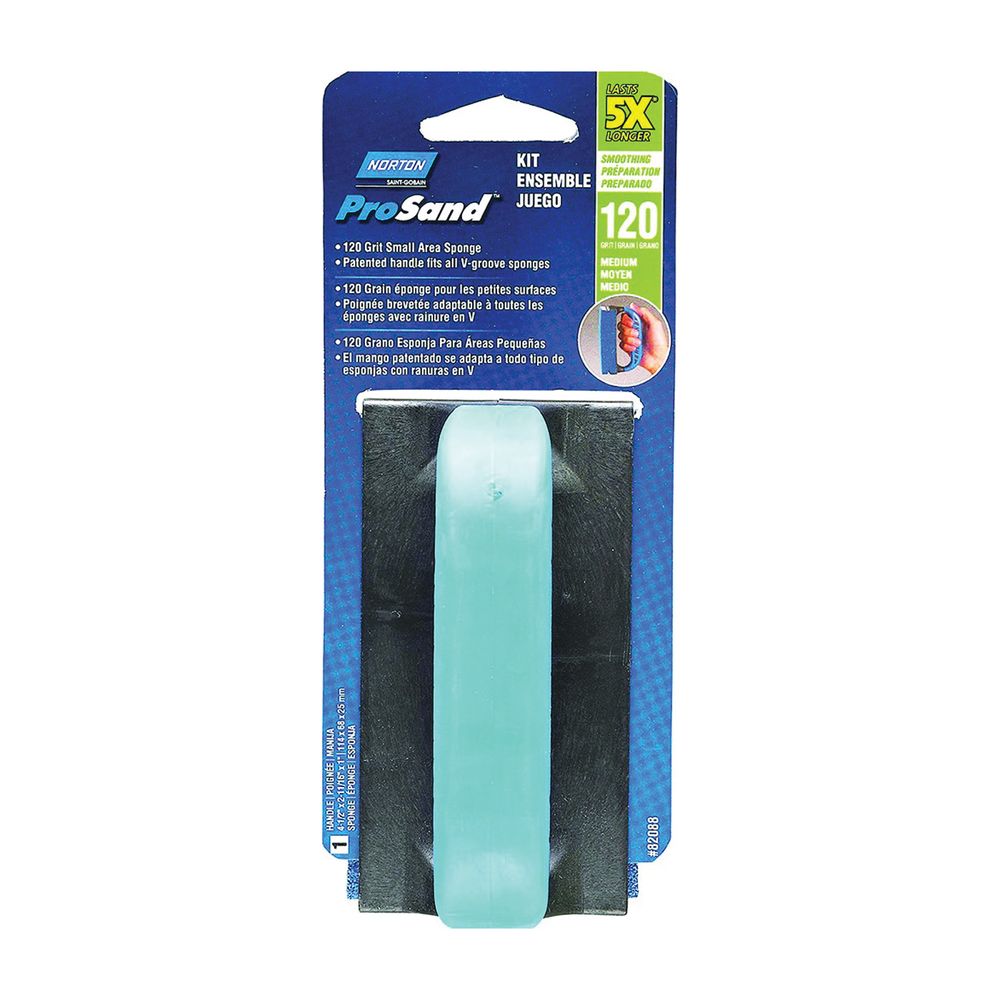 Norton ProSand 4-1/2 in. x 2-11/16 in. x 1 in. 120 Grit Medium Sanding Sponge