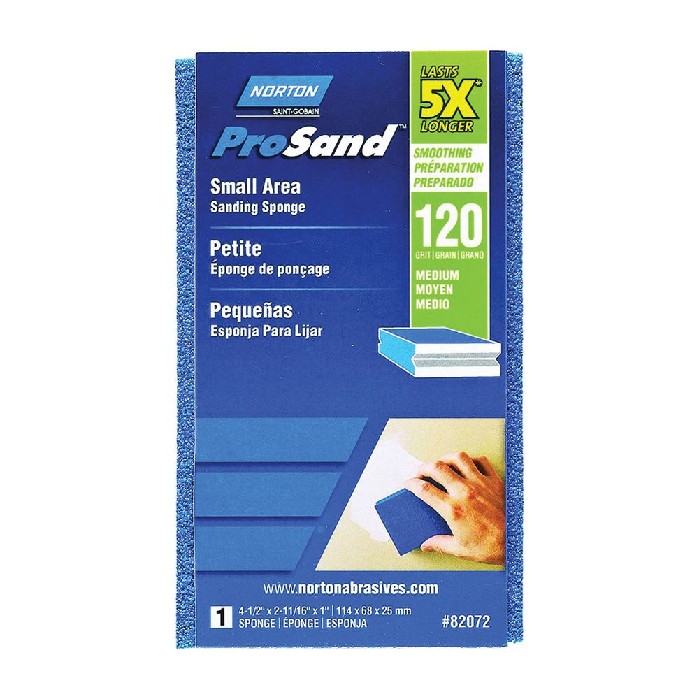 Norton 4-1/2 in. x 2-11/16 in. 120 Grit Fine Sanding Sponge