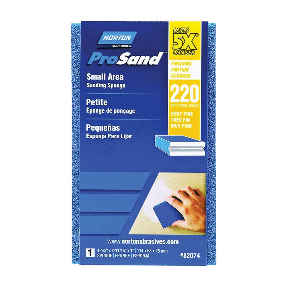 Norton 4-1/2 in. x 2-11/16 in. 220 Grit Sanding Sponge