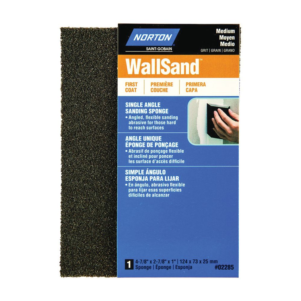 Norton 4-7/8 in. x 2-7/8 in. Medium Angled Sanding Sponge
