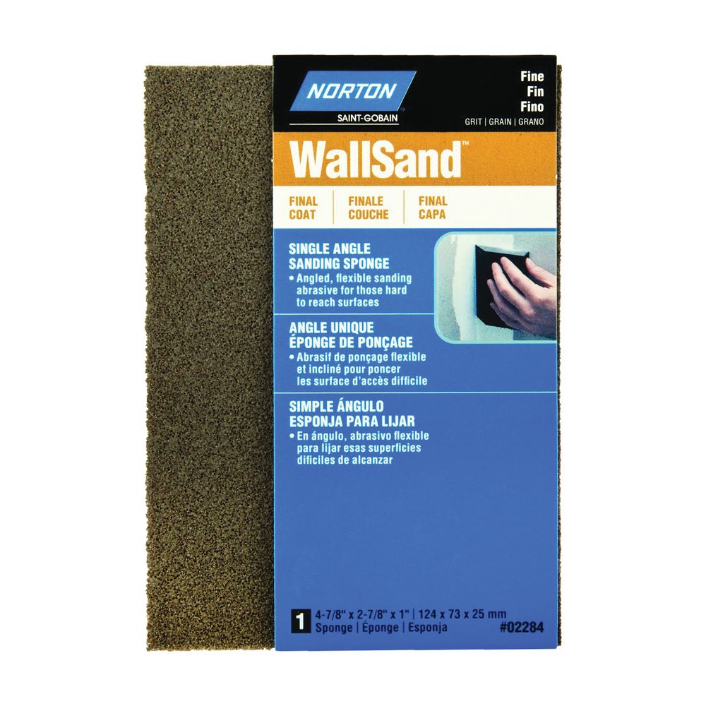 Norton WallSand 4-7/8 in. x 2-7/8 in. Fine Angled Sanding Sponge