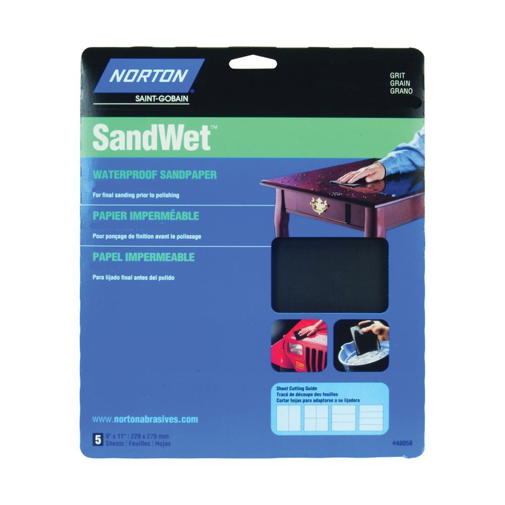 Norton 9 in. x 11 in. 600 Grit Ultra Fine Wet/Dry Sanding Sheet