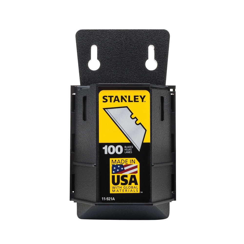 Stanley 2-7/16 in. Heavy Duty Utility Knife Blades with Dispenser, 100-Piece
