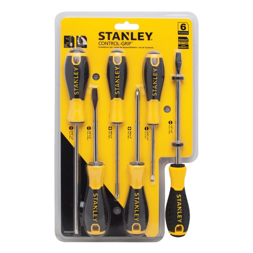 Stanley 6-Piece Control Grip Screwdriver Set