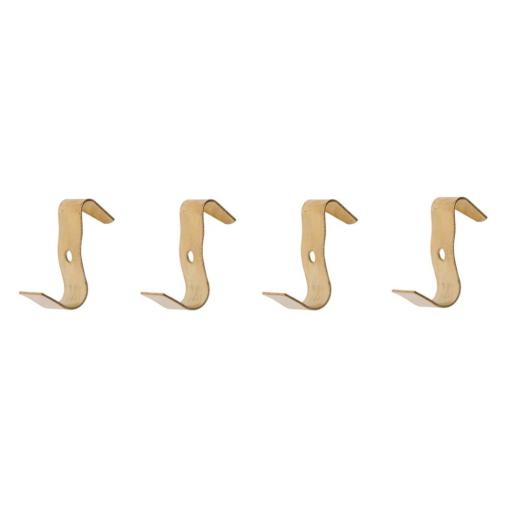 ProSource 1/2 in. Polished Brass Moulding Hooks, 4-Pack