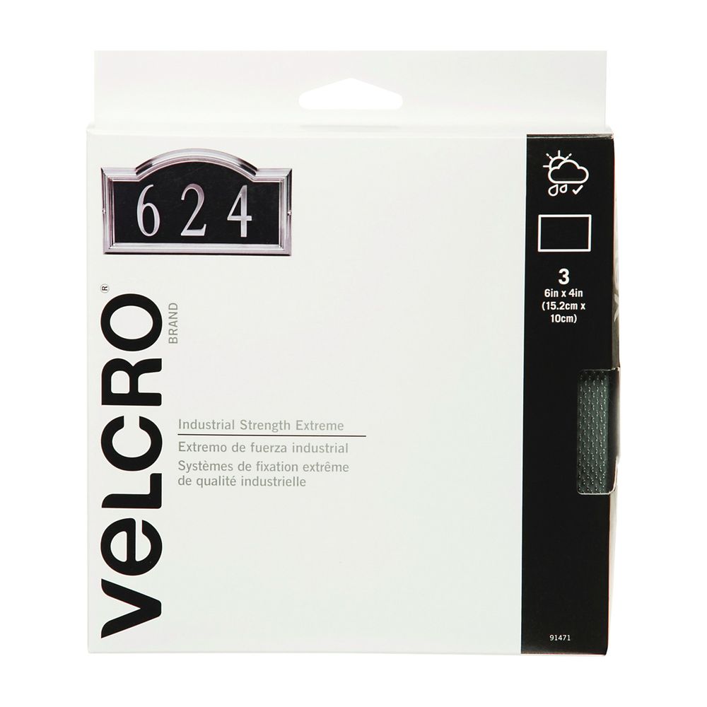 Velcro Brand 4 in. x 6 in. Pro Extreme Hook and Loop Fastener Strip