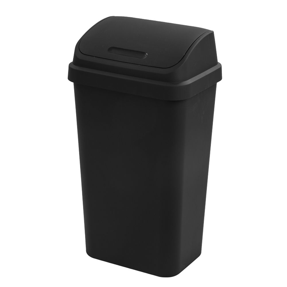 Sterilite 13 gal. Black Swing-Top Wastebasket