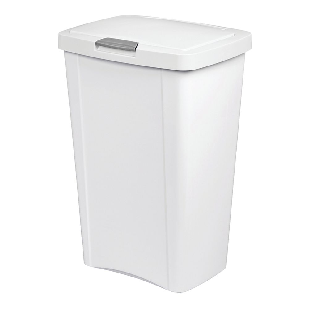 Sterilite 13 gal TouchTop White Wastebasket