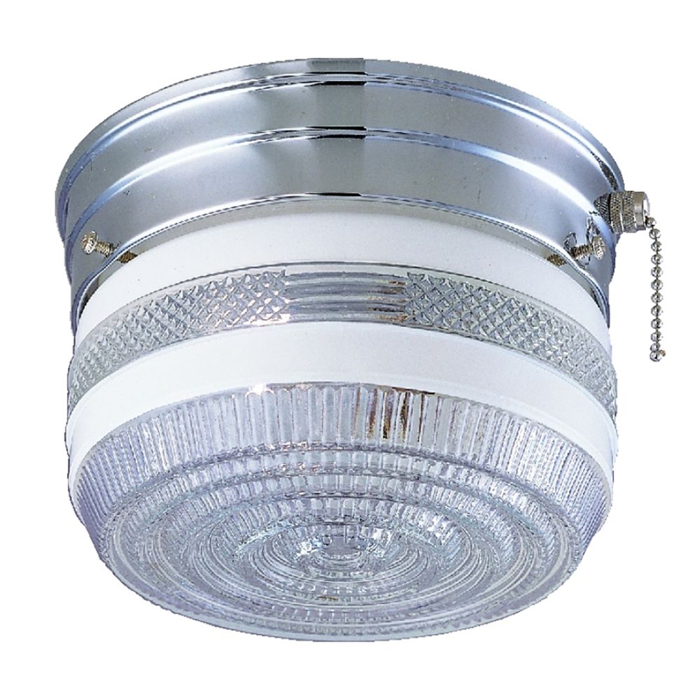 Boston Harbor 1-Light Flush Mount Ceiling Fixture with Pull Chain