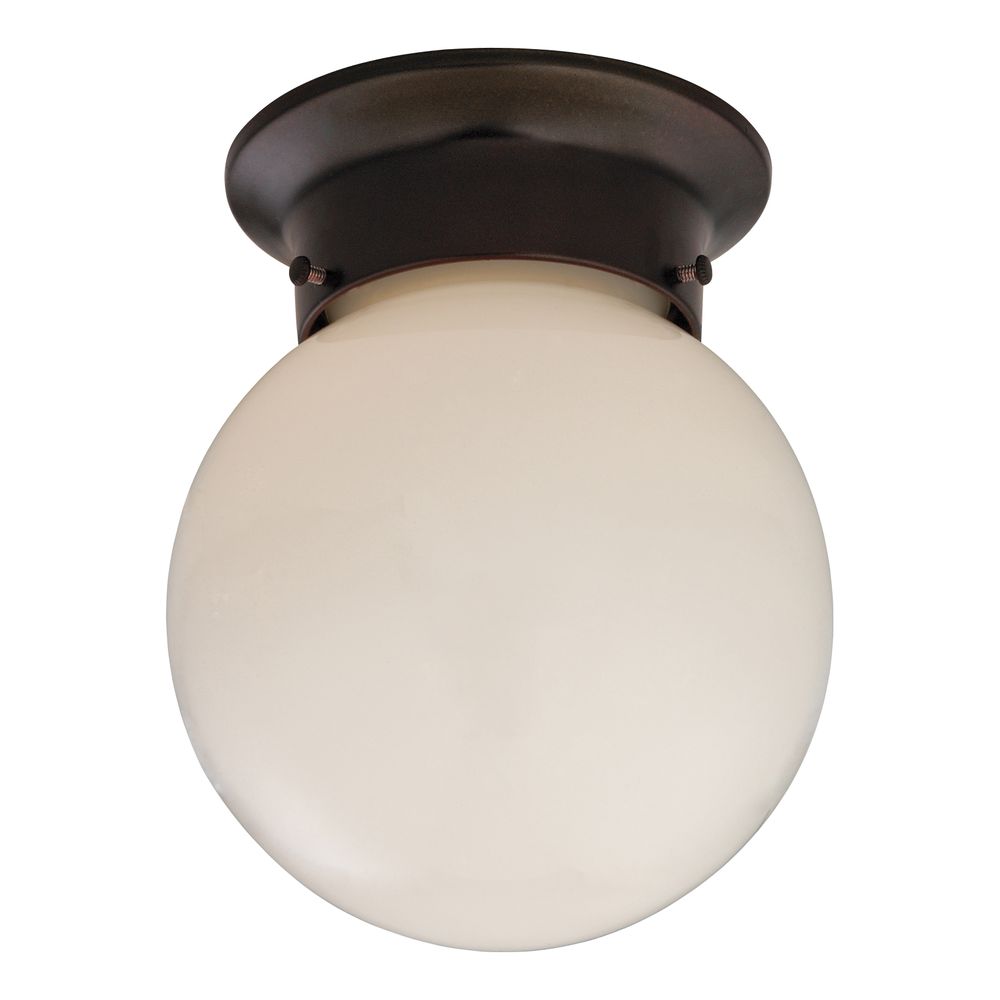 Boston Harbor 1-Light Flush Mount Ceiling Fixture, Oil Rubbed Bronze