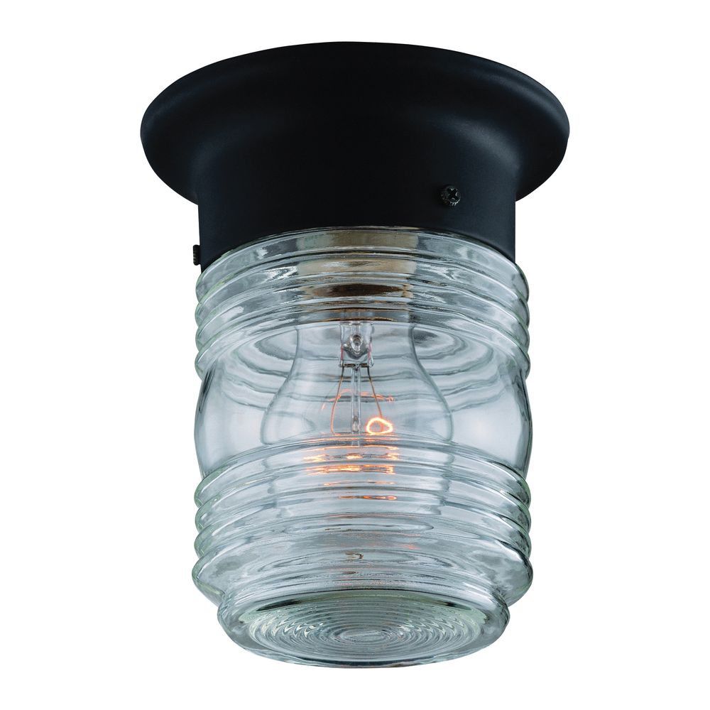 Boston Harbor 1-Light Black Porch Light Fixture