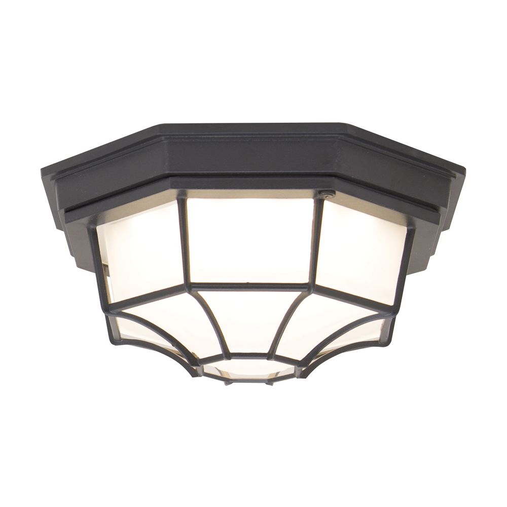 Boston Harbor Black Outdoor LED Flush Mount Ceiling Fixture