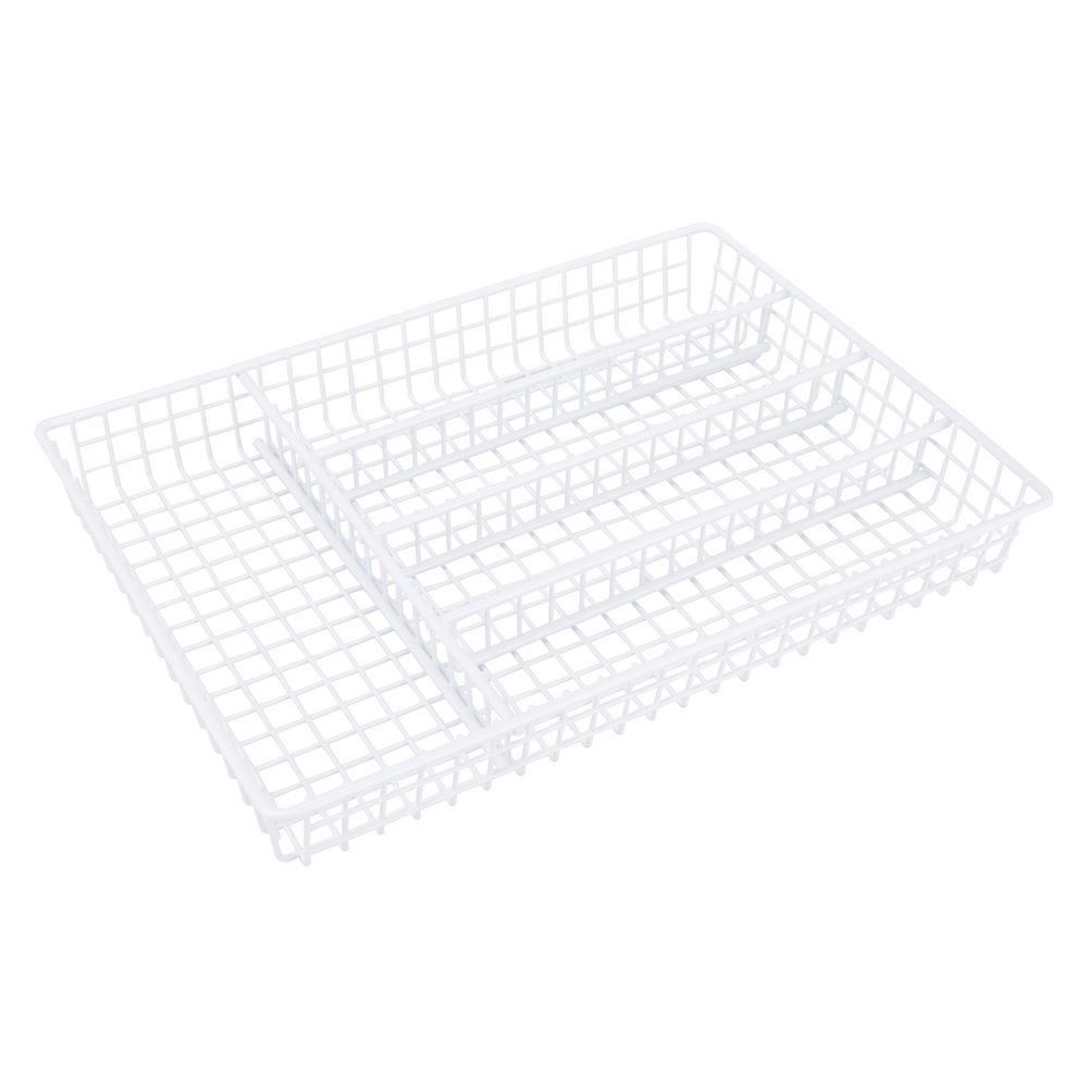 Simple Spaces 14 in. x 10-1/4 in. White Silverware Storage Tray