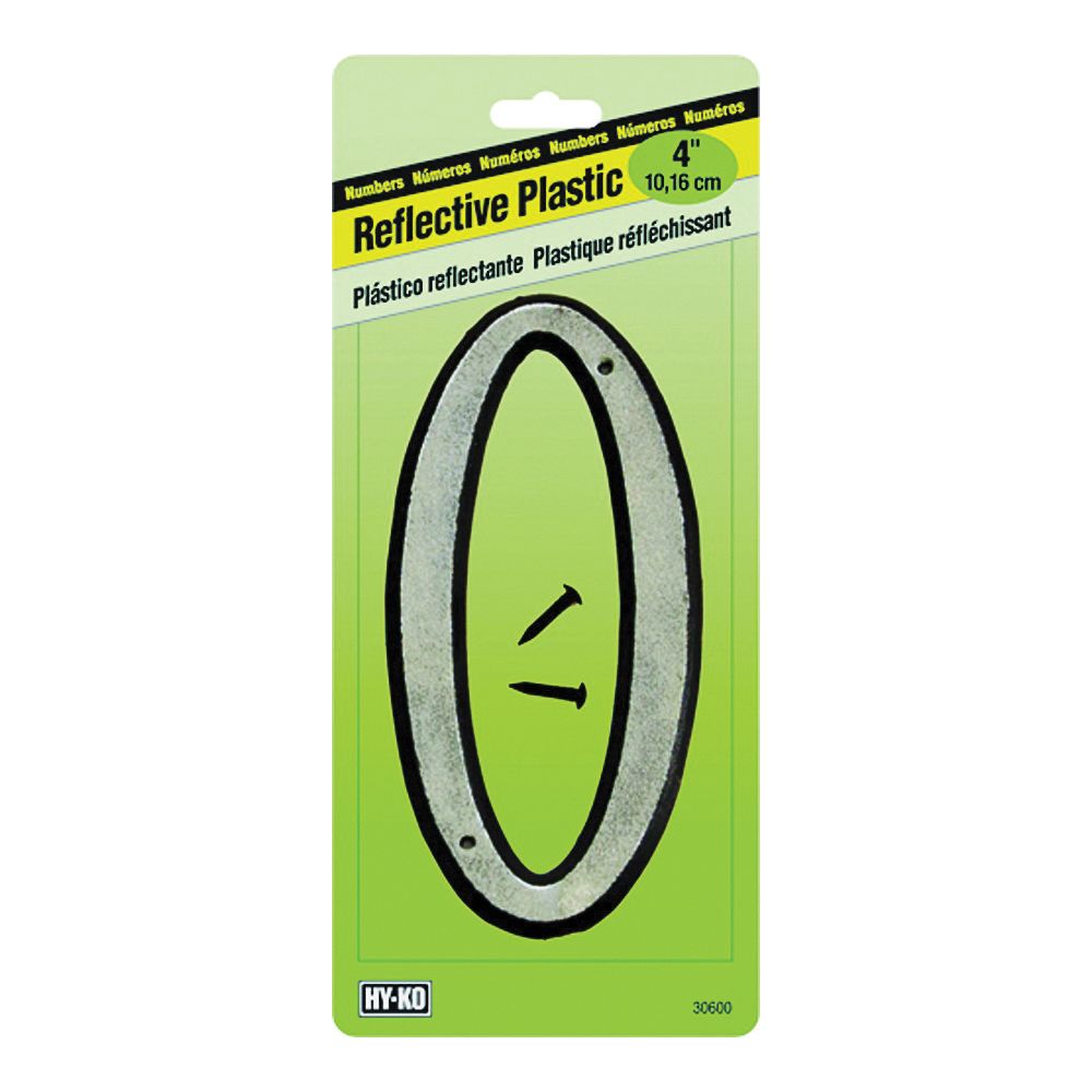 Hy-Ko Products 4 in. Reflective House Number 0