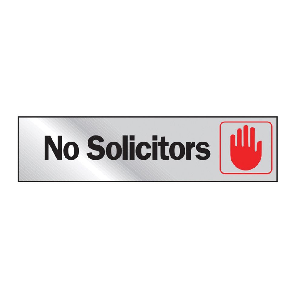 Hy-Ko Products 2 in. x 8 in. Vinyl No Solicitors Graphic Sign