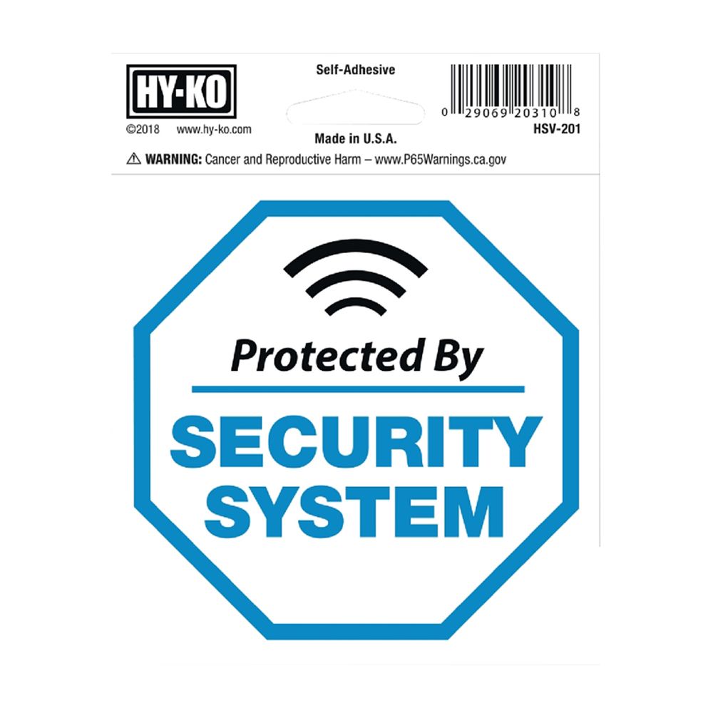 Hy-Ko Products 4 in. x 4 in. Self-Adhesive Security System Graphic Sign