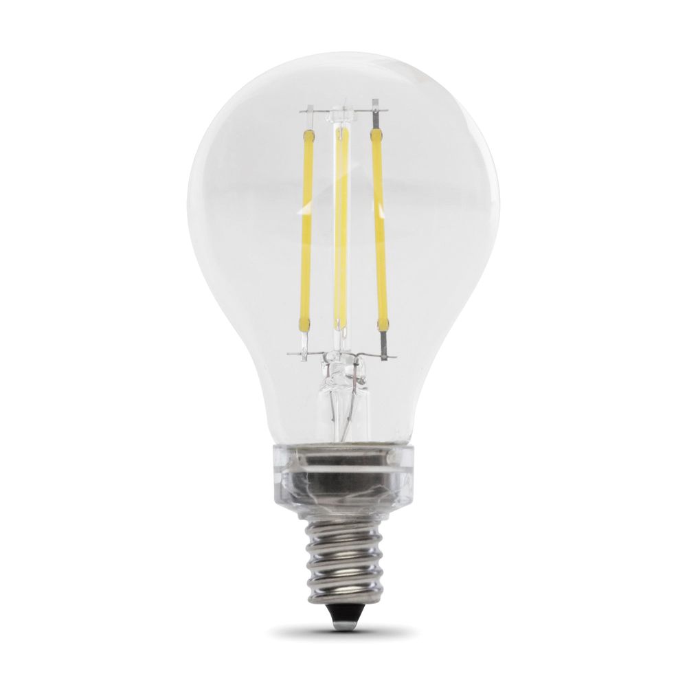 Feit Electric 40W Equivalent A15 Candelabra Base Dimmable Filament LED Light Bulb, 2-Pack
