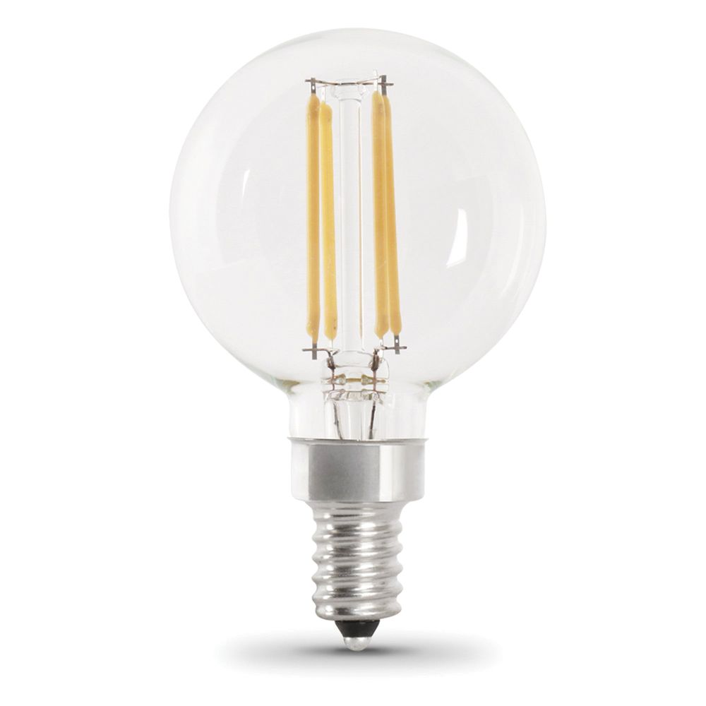 Feit Electric 40W Equivalent G16-1/2 Dimmable Filament LED Globe Bulb