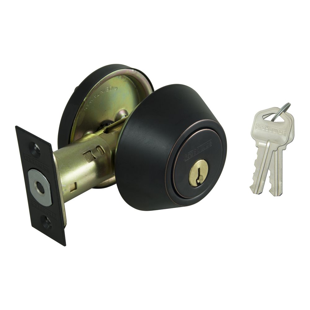 ProSource Single Cylinder 6-Way Aged Bronze Deadbolt