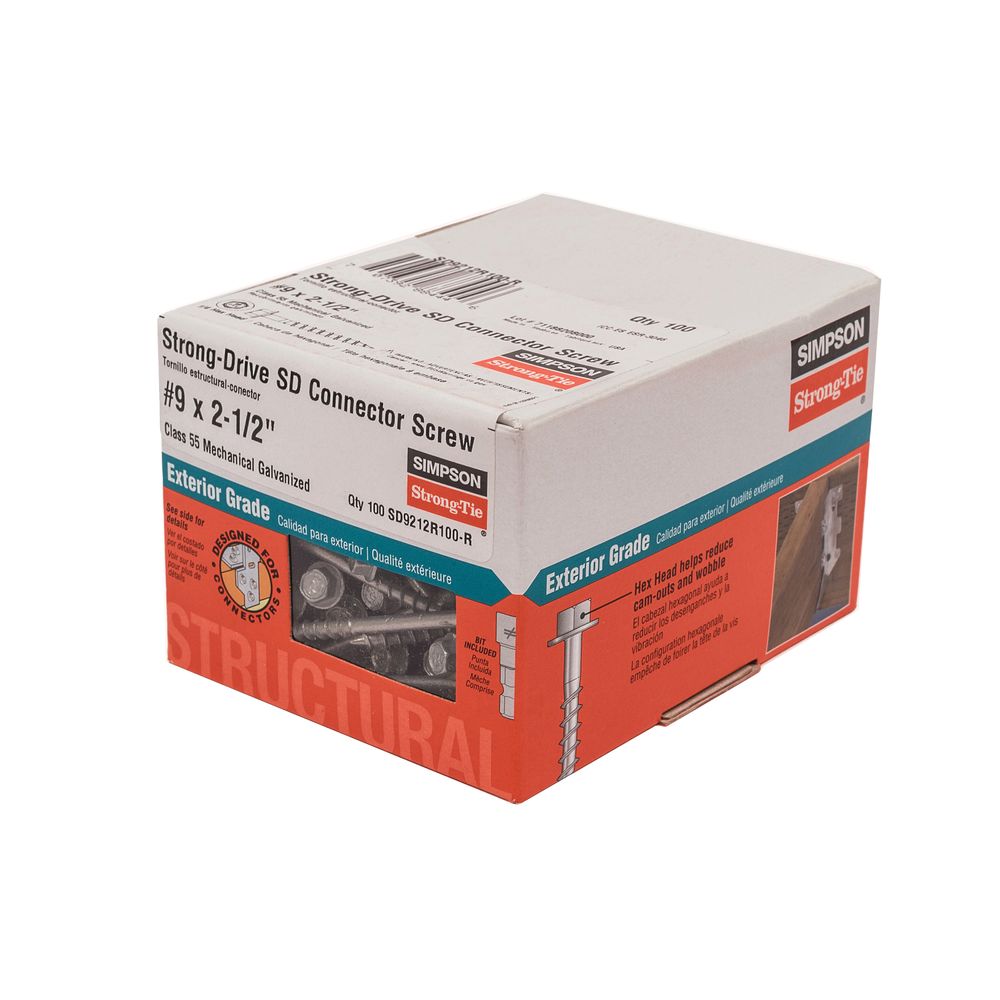Simpson Strong-Tie #9 x 2-1/2 in. 1/4 in. Hex Head Connector Screw