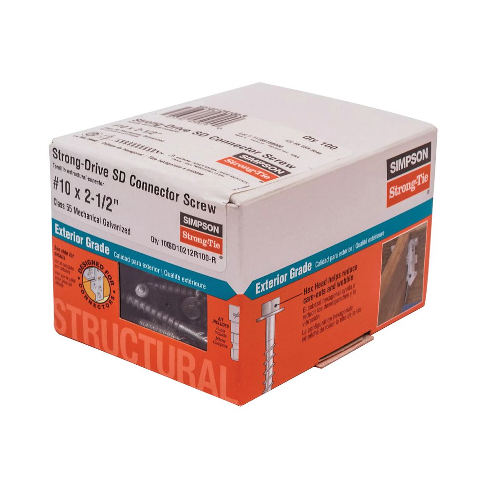 Simpson Strong-Tie #10 x 2-1/2 in. 1/4 in. Hex Head Strong-Drive SD Connector Screw