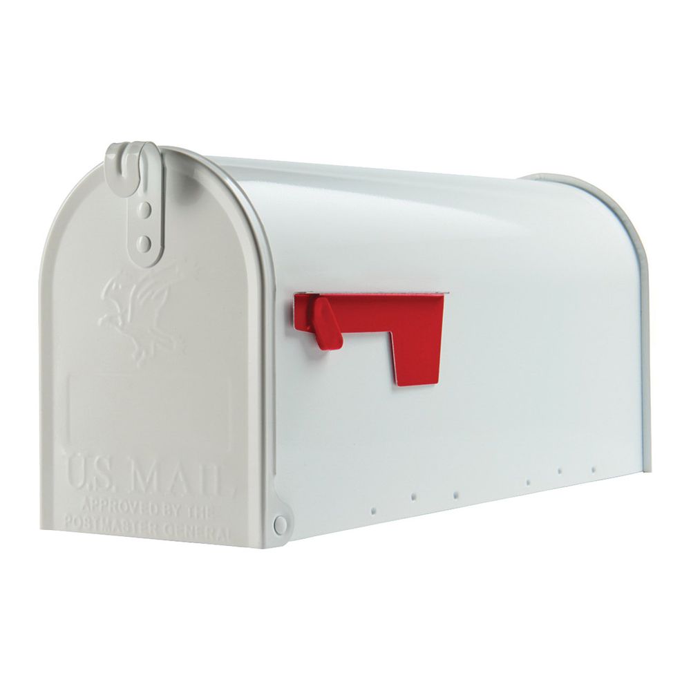 Solar Group Elite Medium White Galvanized Steel Mailbox