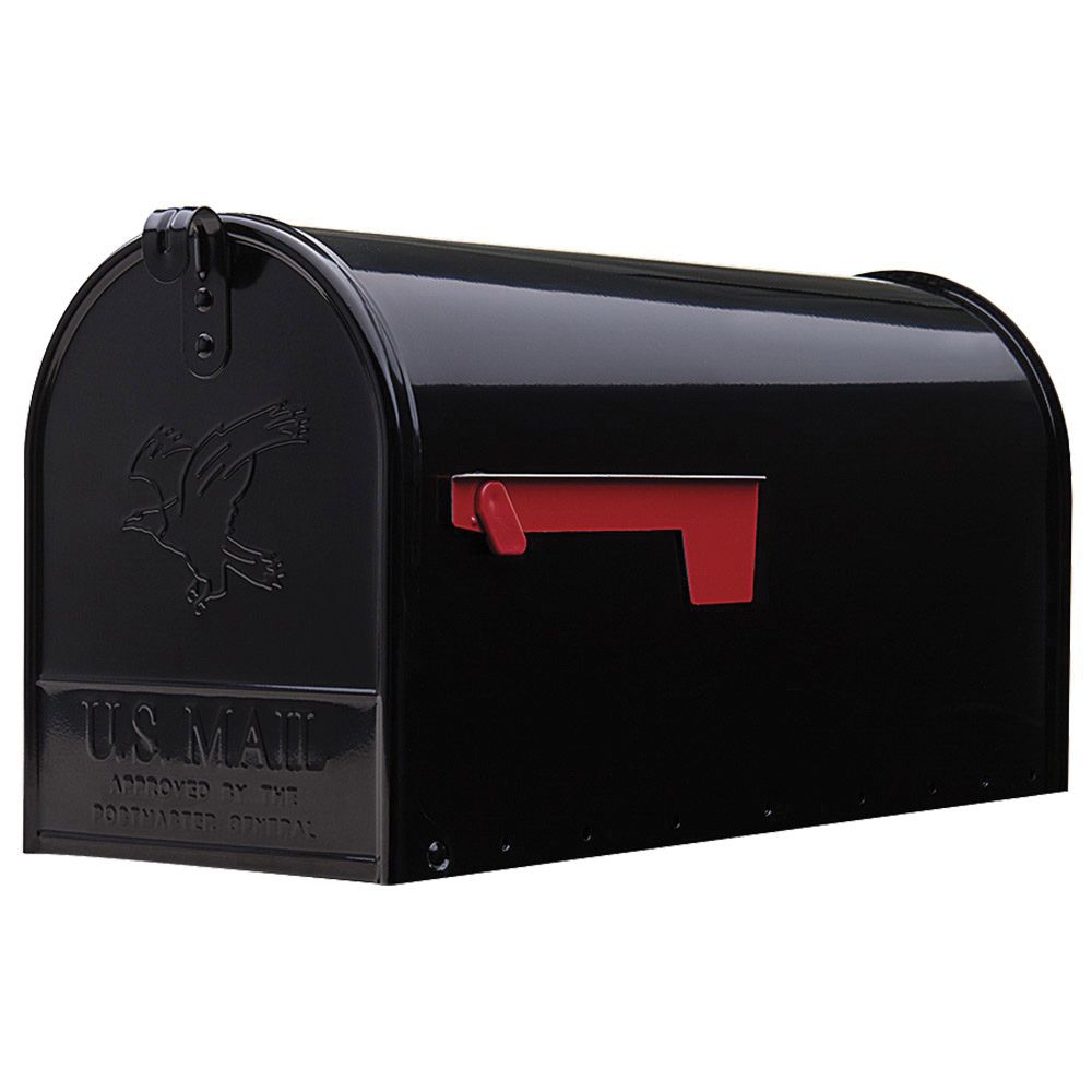 Solar Group Elite Large Galvanized Steel Mailbox, Black