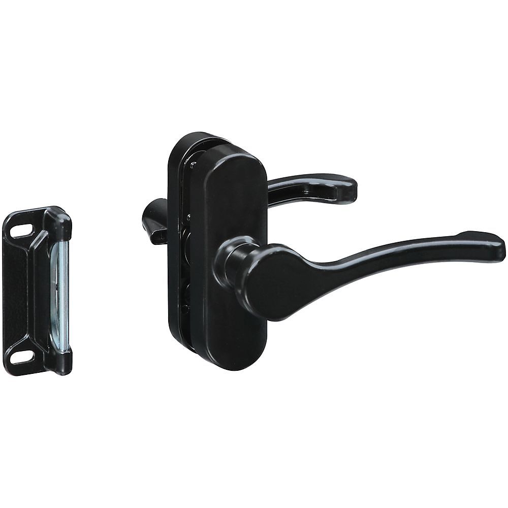 National Hardware 1-3/4 in. Black Screen and Storm Door Lever Latch