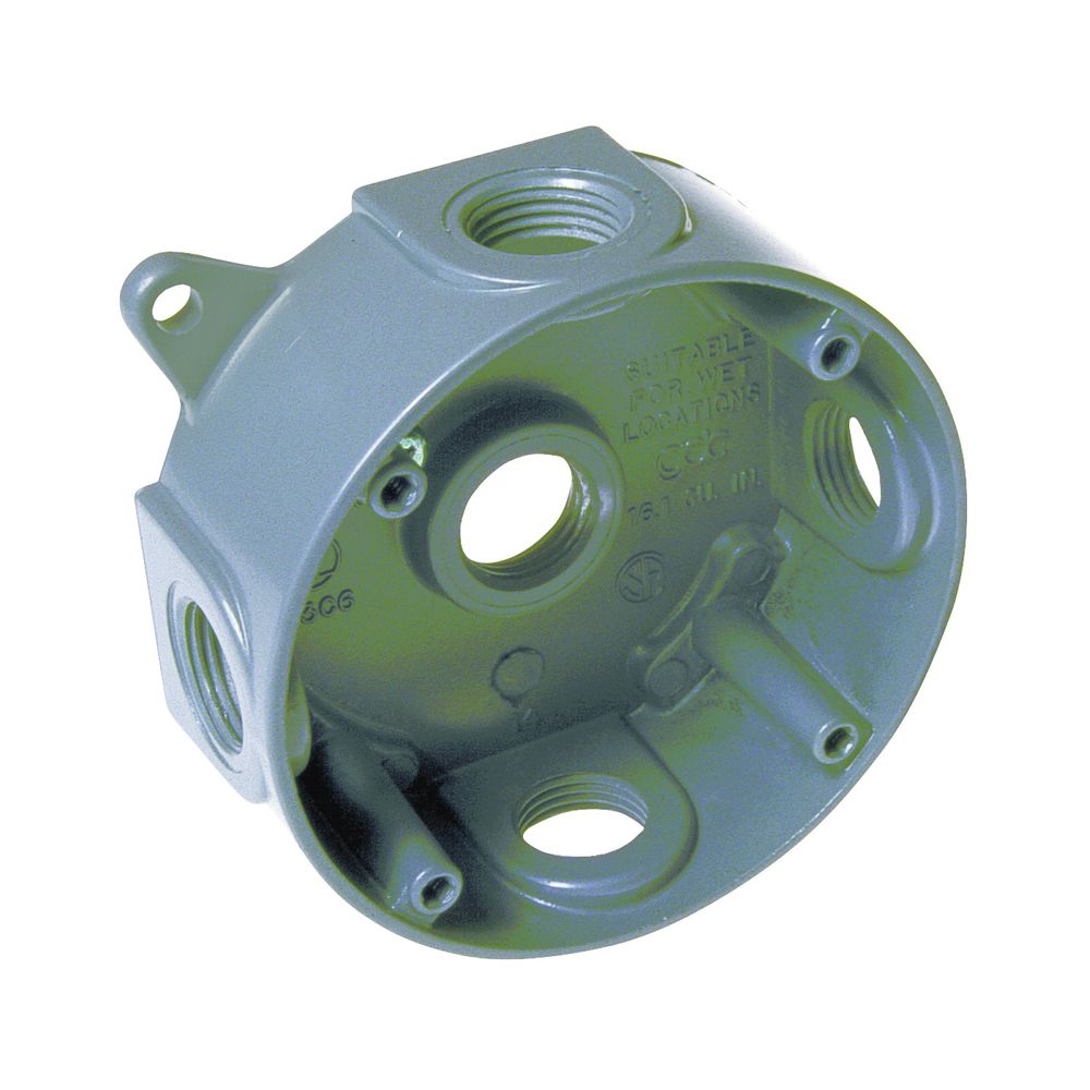 Hubbell 4 in. Round Aluminum Gray Splice Box