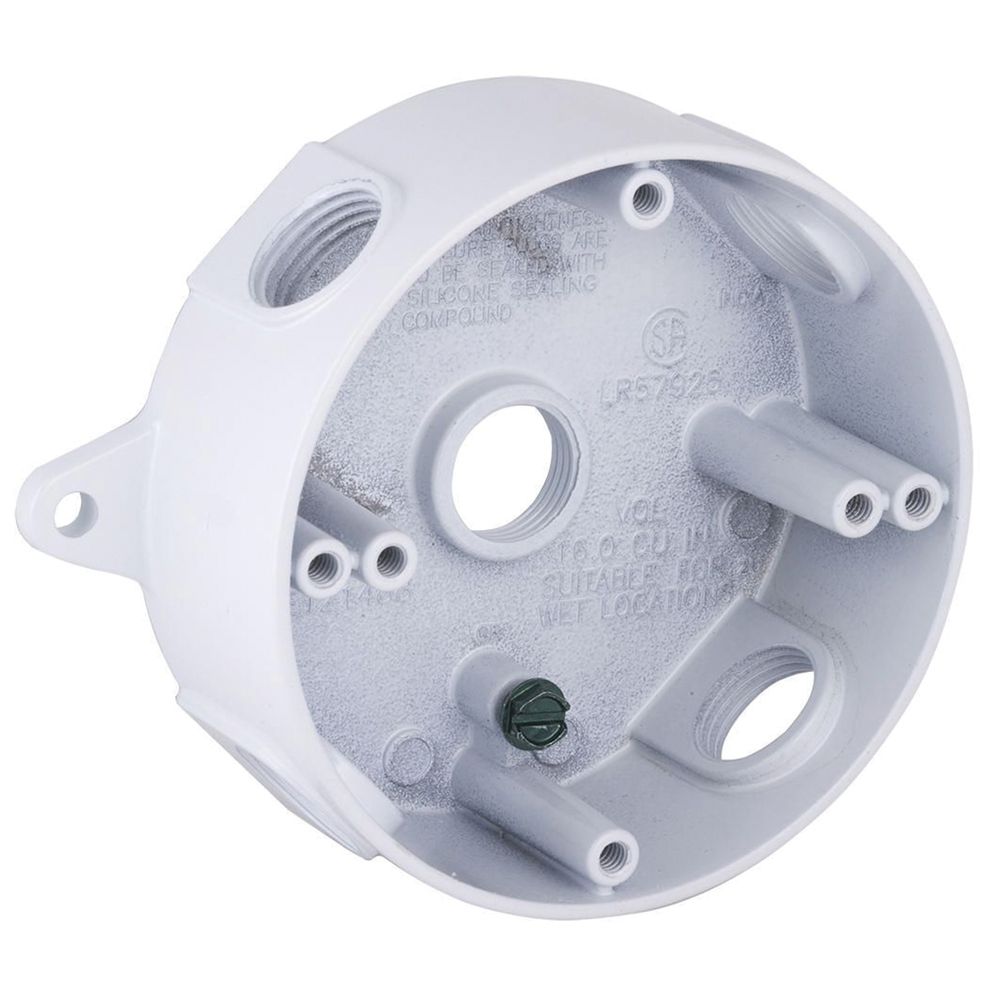 Hubbell 4 in. Round Aluminum White Splice Box