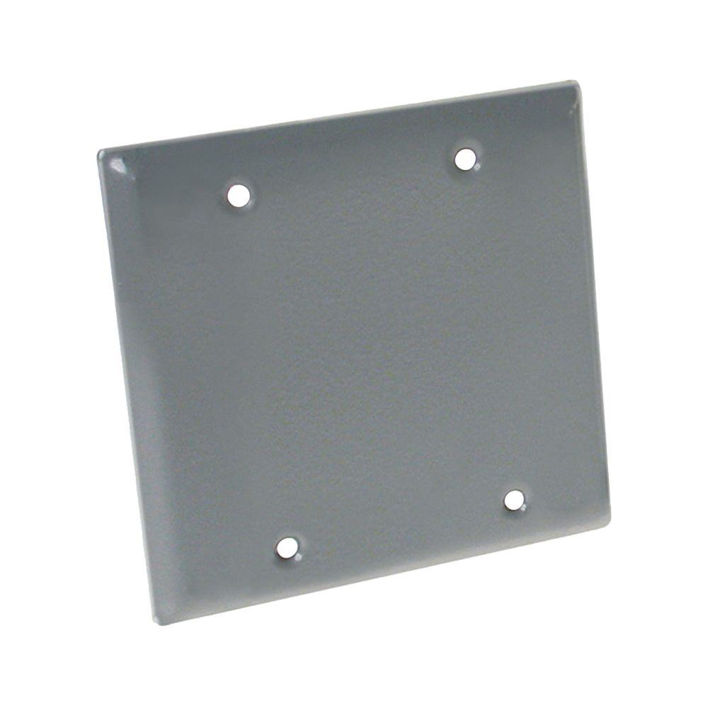 Hubbell 2-Gang Gray Aluminum Blank Box Cover