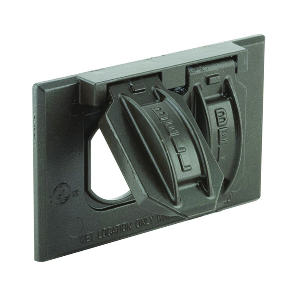 Hubbell 1-Gang Bronze Horizontal Duplex Cover