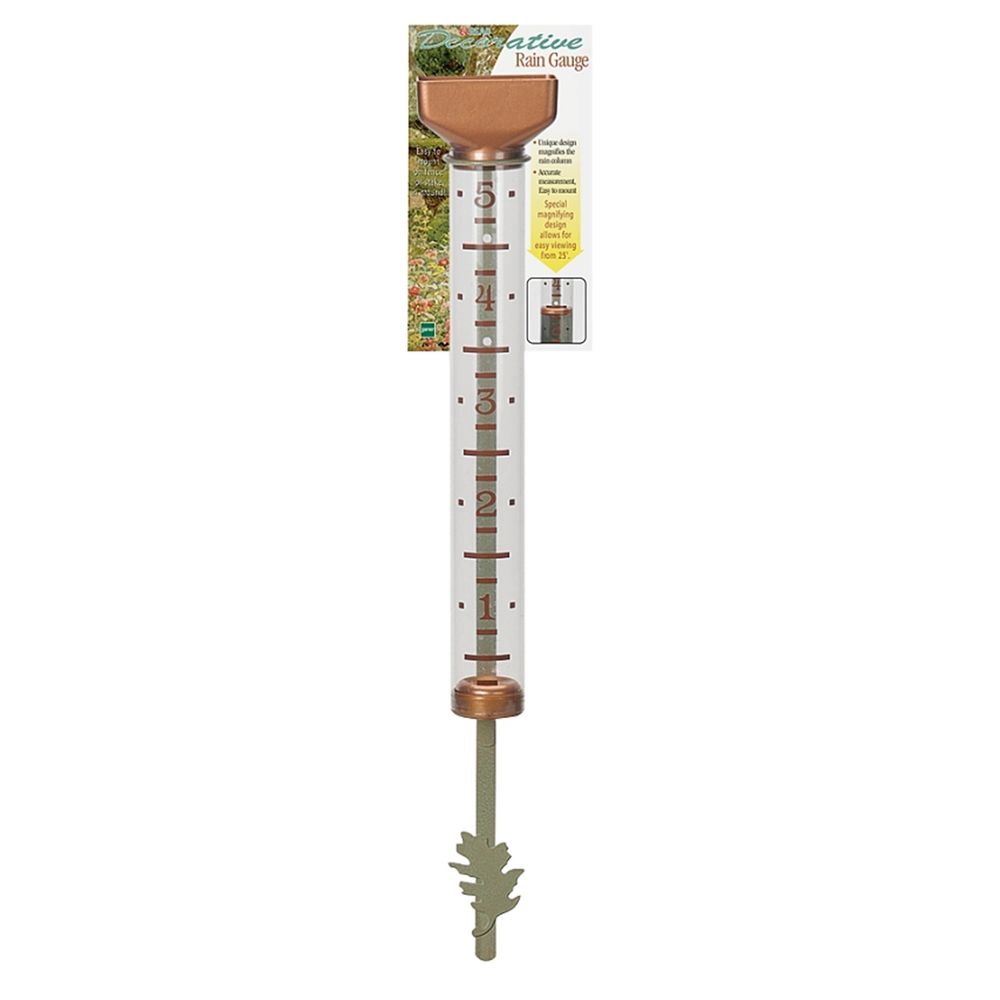 Headwind 5 in. Aged Copper Decorative Rain Gauge