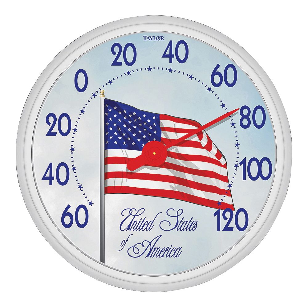 Taylor 13-1/2 in. American Flag Outdoor Thermometer
