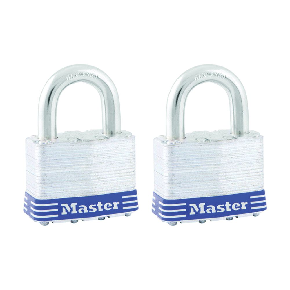 Master Lock 1 in. Keyed Alike Laminated Steel Padlock, 2-Pack