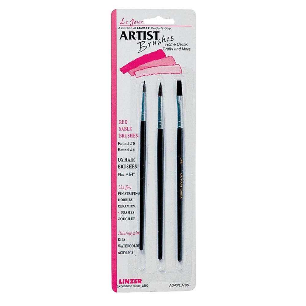 Linzer 3-Piece Artist Paint Brush Set
