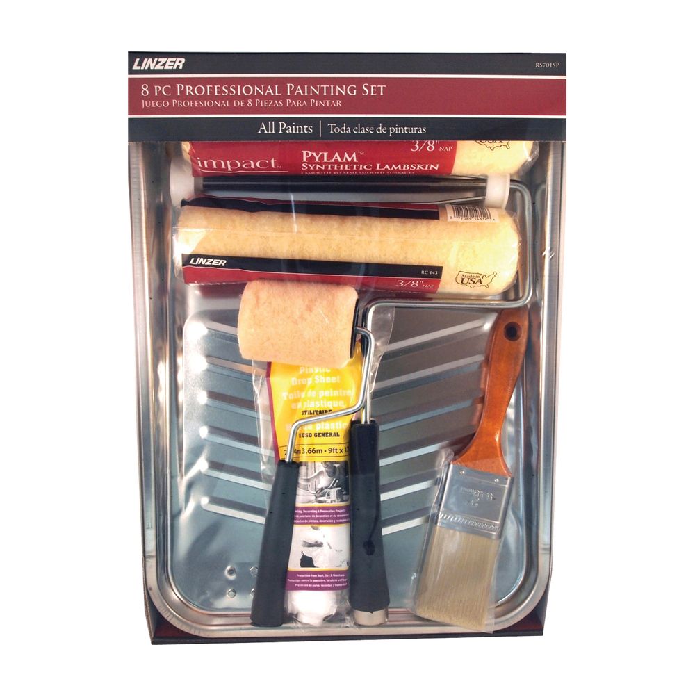 Linzer 8-Piece 9 in. Metal Roller and Tray Kit