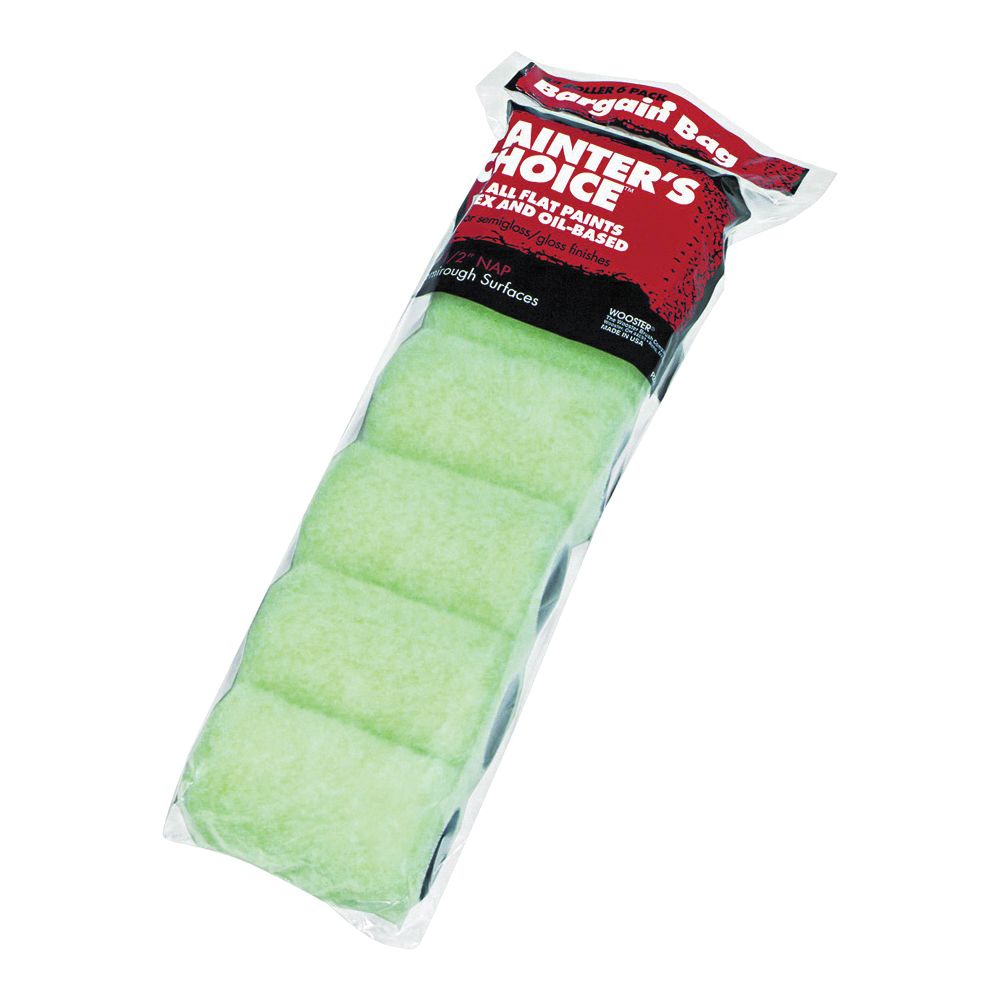 Wooster Brush 4 in. x 1/2 in. Fabric Trim Roller Cover, 6-Pack
