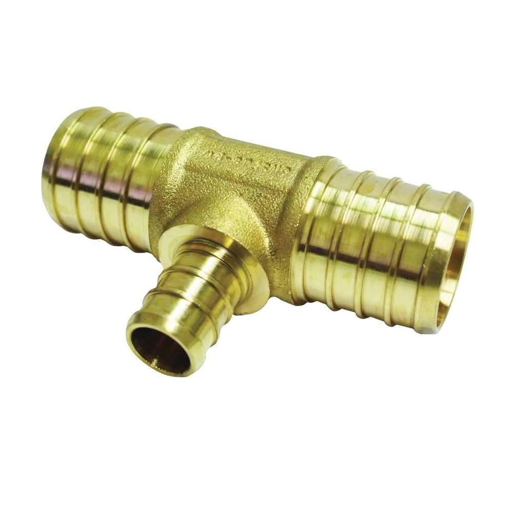 Apollo 1 in. x 1 in. x 1/2 in. Brass PEX Barb Tee