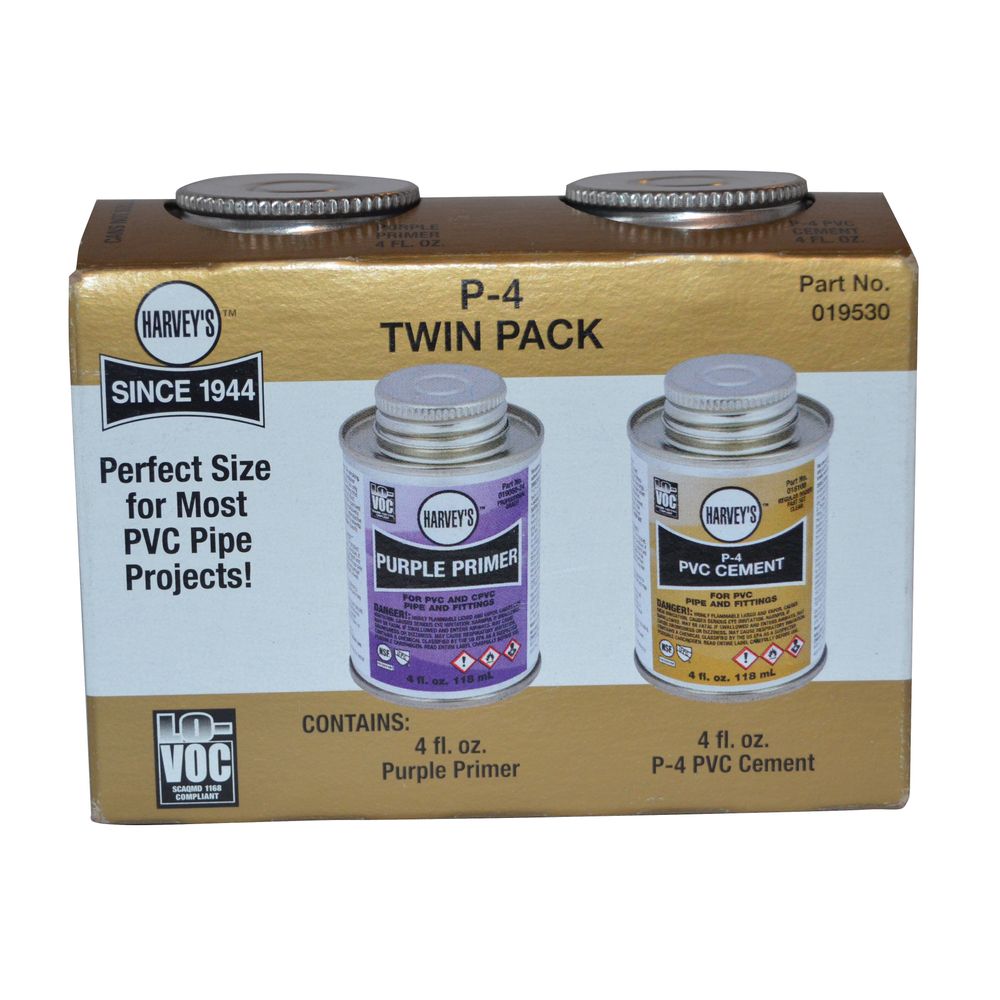 Harvey 4 oz. PVC Cement and Primer Twin Pack