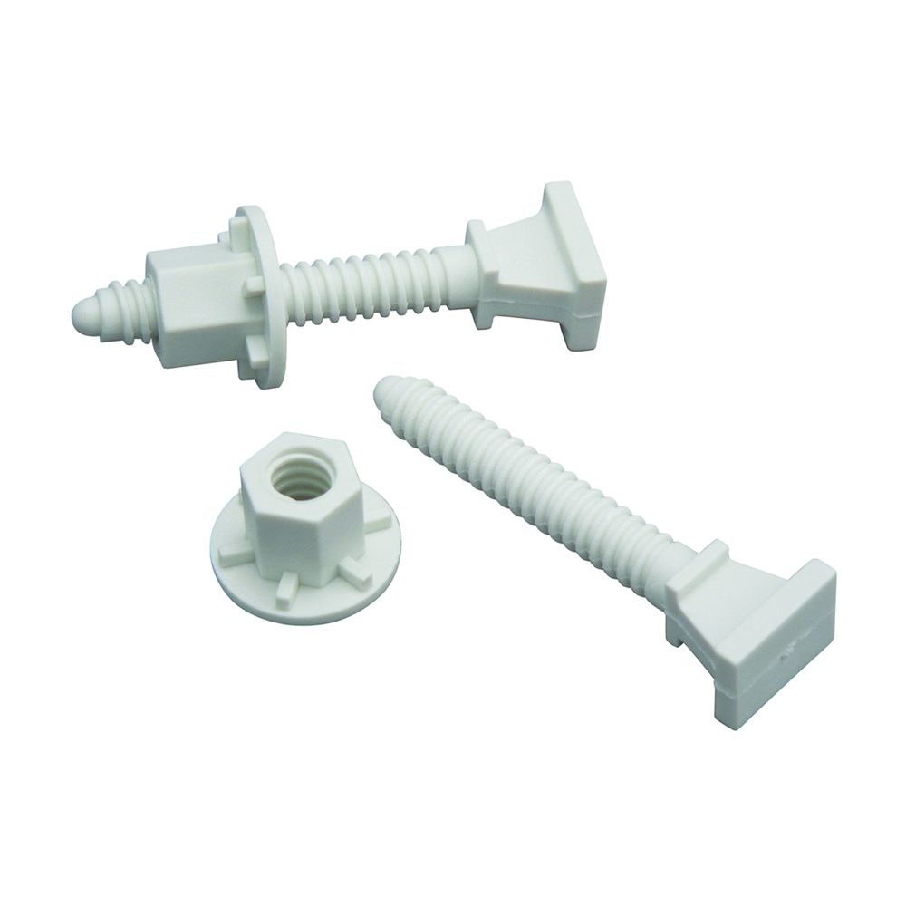Plumb Pak 5/16 in. x 2-3/8 in. Plastic Toilet Bolt Set with Open Cap Nuts