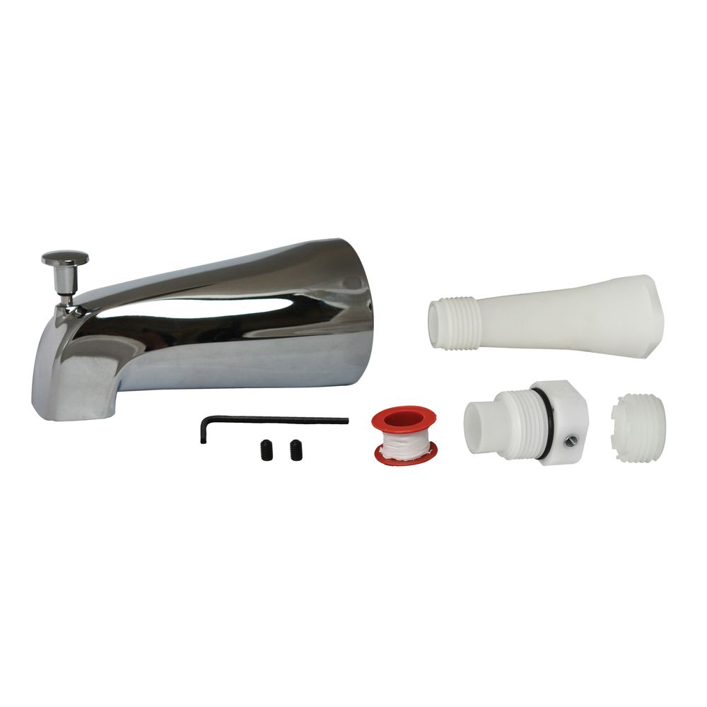 Plumb Pak Chrome Universal Fit Tub Spout with Diverter