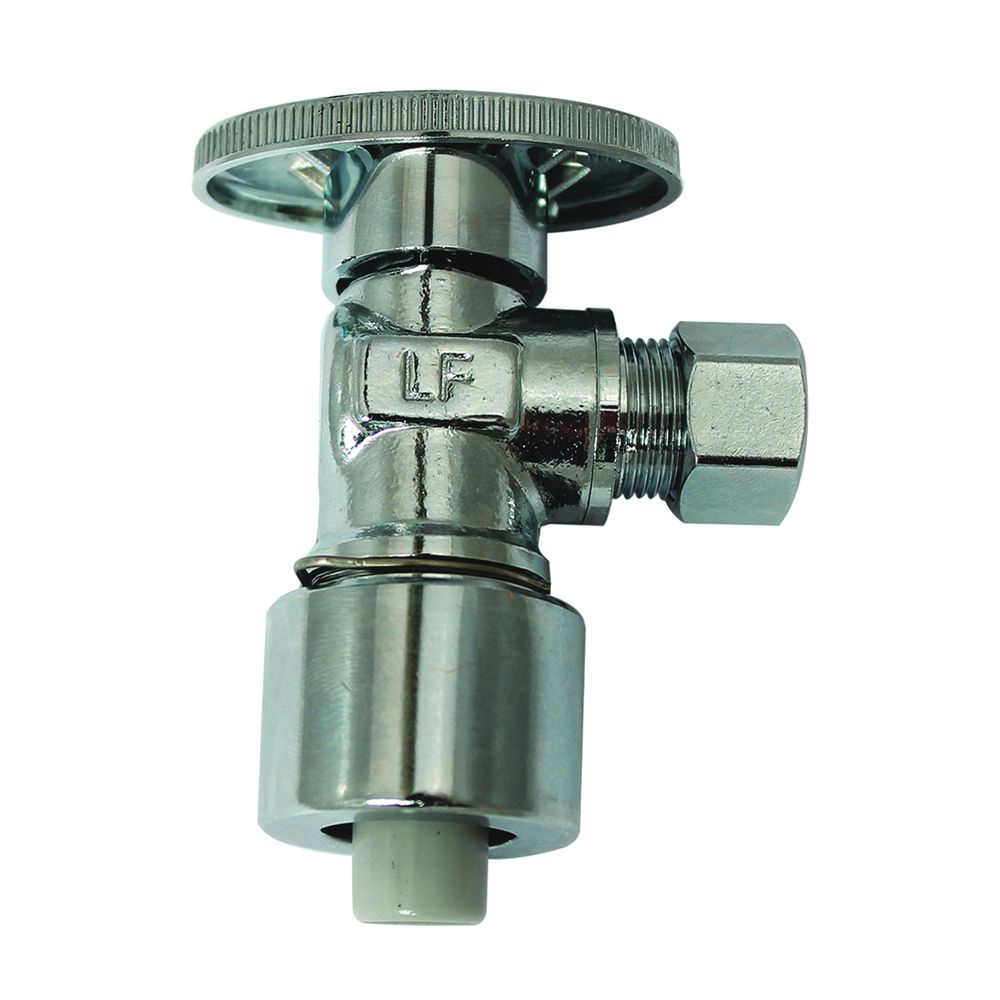 Plumb Pak 5/8 in. x 3/8 in. OD Push-Fit x Compression Angle Stop Valve