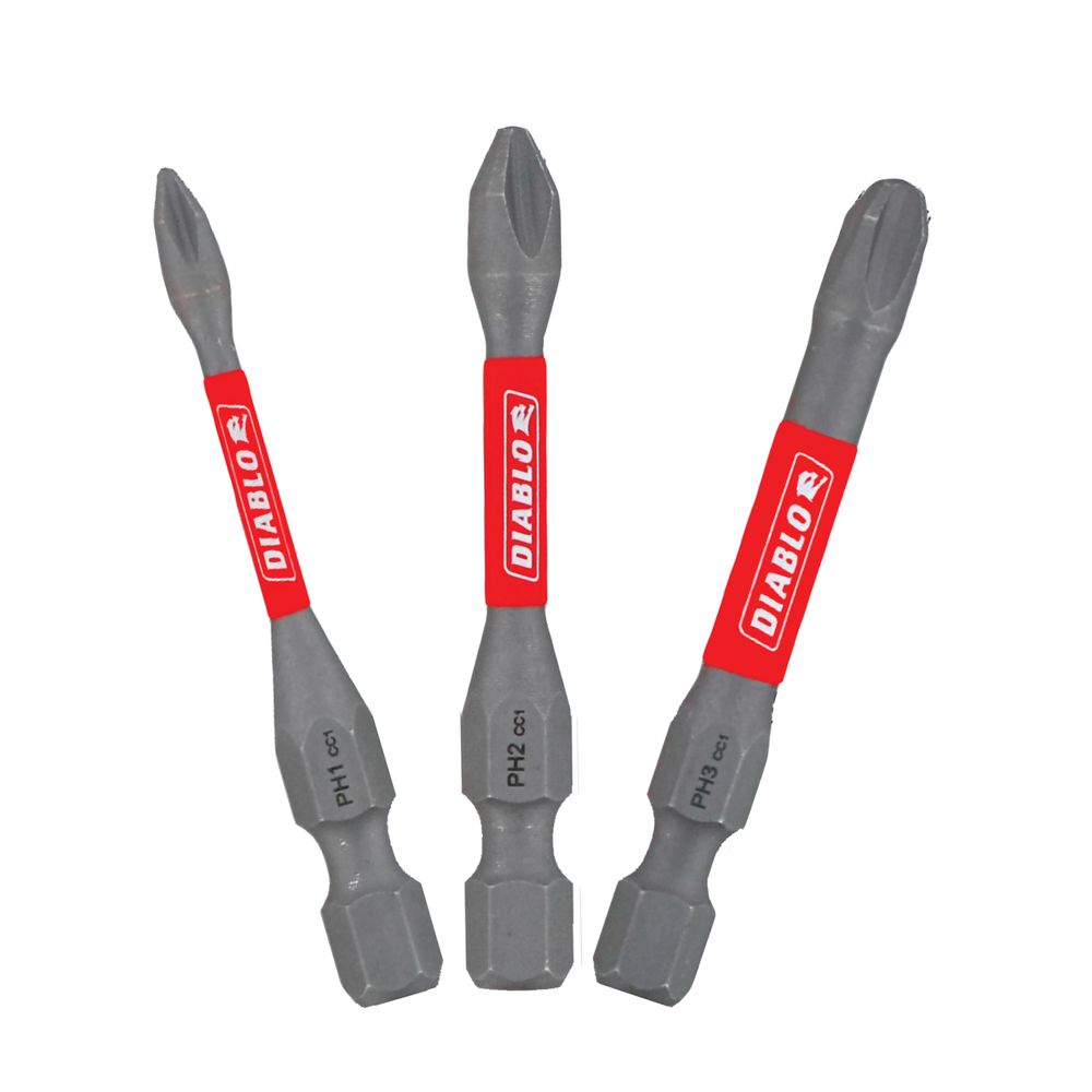 Diablo 2 in. 3-Piece Assorted Phillips Insert Bit Set