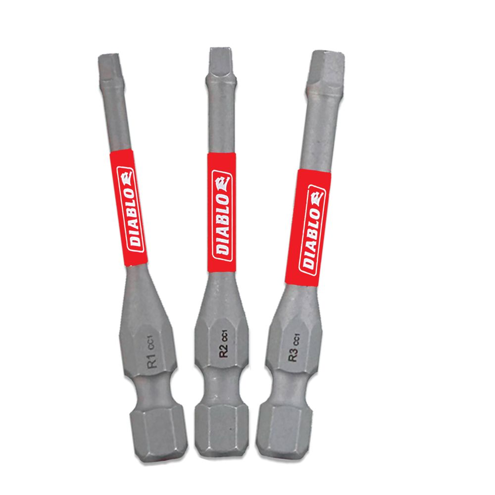 Diablo 2 in. 3-Piece Assorted Square Insert Bit Set