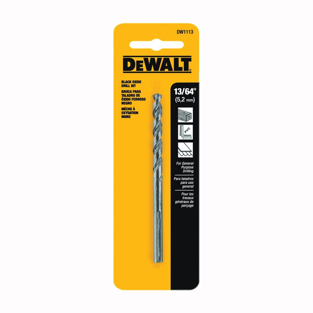 DEWALT 13/64 in. Black Oxide Jobber Drill Bit