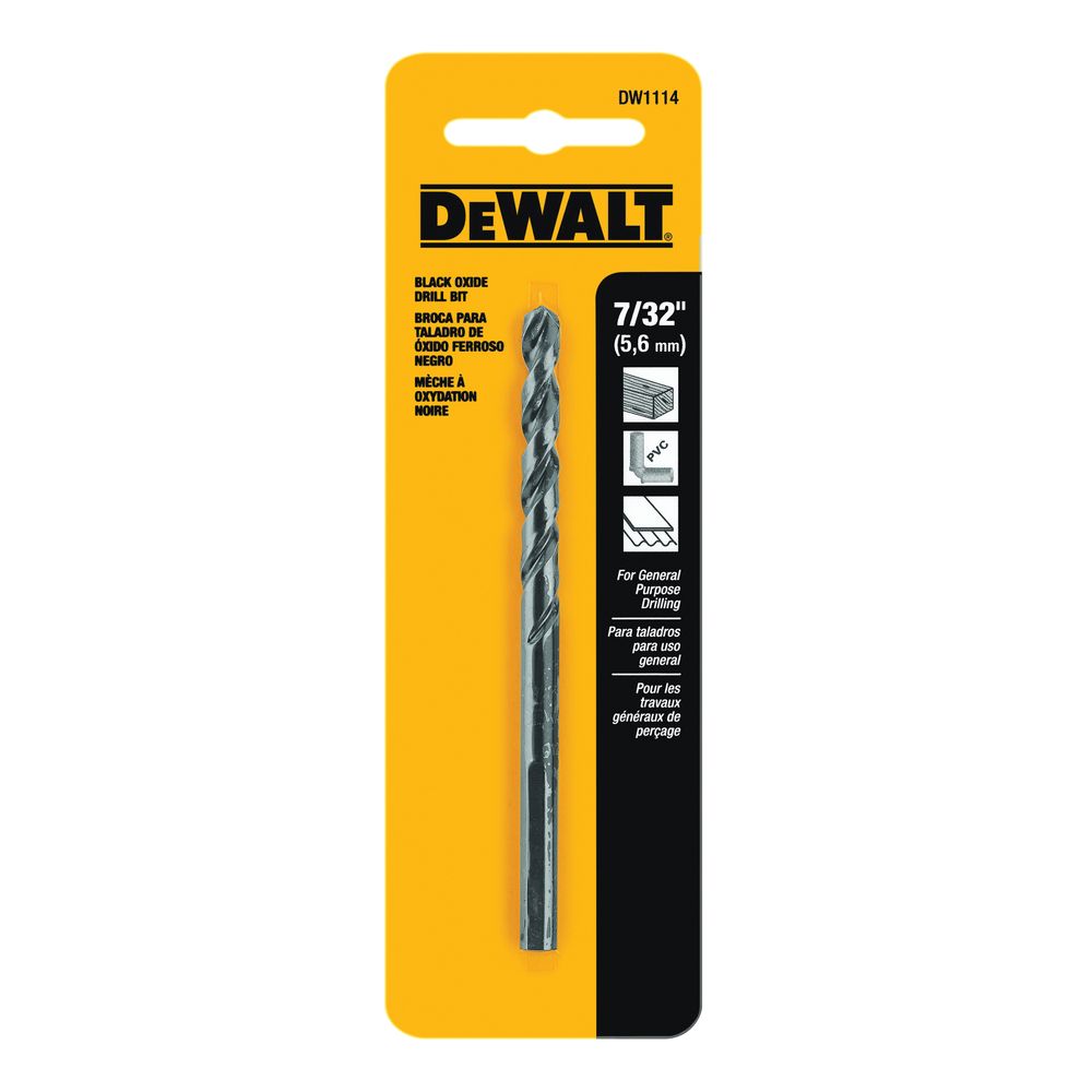 Dewalt 7/32 in. Black Oxide Jobber Drill Bit