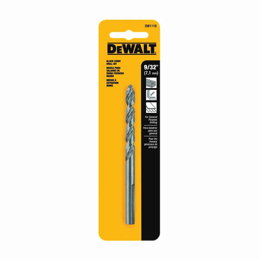 DEWALT 9/32 in. Black Oxide Jobber Drill Bit