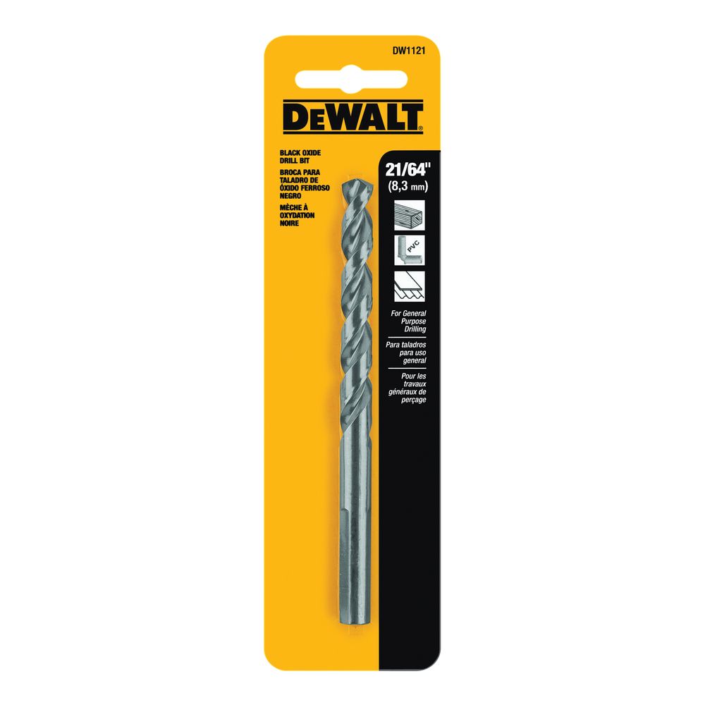Dewalt 21/64 in. Black Oxide Jobber Drill Bit